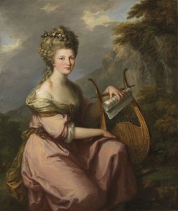 Portrét Sarah Harropové (paní Batesové) jako múzy od Angelica Kauffmann