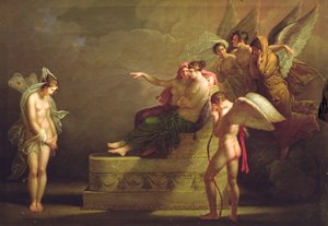 Scéna z legendy Amour and Psyche od Angelica Kauffmann