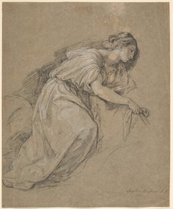 Studie ze života klečící ženy z profilu od Angelica Kauffmann