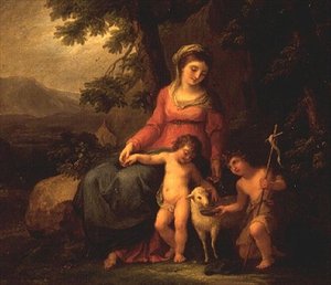 Panna Maria s Ježíškem a svatý Jan Křtitel od Angelica Kauffmann