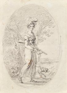 Myslivkyně se psem od Angelica Kauffmann
