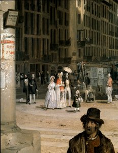 Marche de Figini a Milan (Piazza del Duomo s rohem Coperto dei Figini) Detail - Malba Angela Inganniho (1807-1880)
