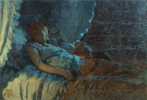 Šťastné svítání, Angelo Morbelli (1853-1919), olej na plátně od Angelo Morbelli