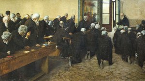 Viatikum, 1884 (olej na plátně) od Angelo Morbelli