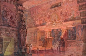 Scénografie pro Opera Aida od Giuseppe Verdiho, 1923. od Angelo Parravicini