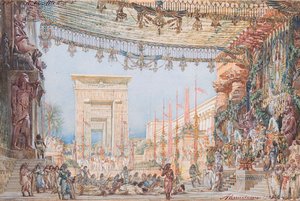 Scénografie pro Opera Aida od Giuseppe Verdiho, 1923. od Angelo Parravicini