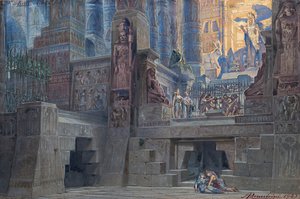 Scénografie pro Opera Aida od Giuseppe Verdiho, 1923. od Angelo Parravicini