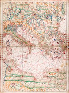 Mapa centrálního Středomoří od Angelo de Conte Freducci