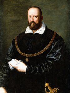 Portrét Cosima de Medici I, poloviční, nosí Řád zlatého rouna