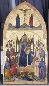 Trůnící Madona a dítě s anděly a svatými, kolem 1360-70 (tempera na topolovém dřevě)
