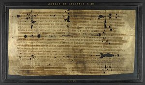 Grant of Hodilredus (Æthelred), příbuzný krále Sebbi z Východních Sasů (fl. 685-706), do Hedilburgu (Æthelburg), abatyše od Anglo Saxon Anglo Saxon