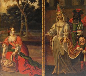 Čtyřnásobná oboustranná obrazovka, cca 1700