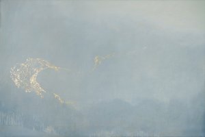 Light, 2022 (olej a plátkové zlato na plátně)