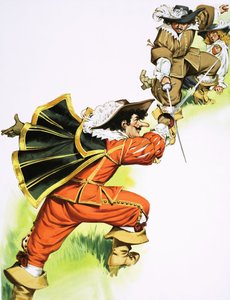 Cyrano de Bergerac v souboji na meče od Angus McBride
