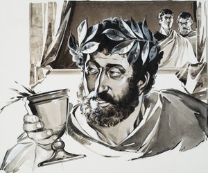 Císař Commodus (kvaš na papíře) od Angus McBride
