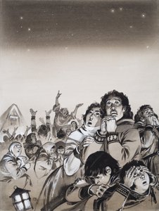 Silvestr roku 999 n. l. (kvaš na papíře) od Angus McBride