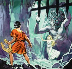 Orfeus a Eurydika (kvaš na papíře) od Angus McBride
