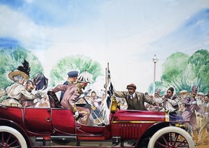 Vypuknutí první světové války, ilustrace z knihy "Velké události světových dějin" (kvaš na papíře) od Angus McBride