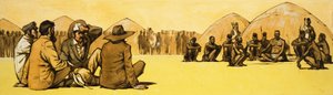 Průkopníci vyjednávají s kmenovými náčelníky v Africe od Angus McBride