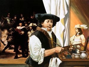 Rembrandt maluje svůj slavný portrét Občanské gardy od Angus McBride