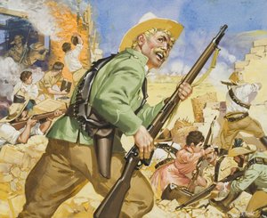 Obléhání Mafekingu z let 1899-1900 (kvaš na papíře) od Angus McBride