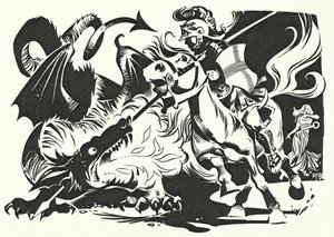 Svatý Jiří a drak (litografie) od Angus McBride