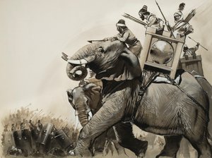 Bitva u Zamy v roce 202 př. n. l. (kvaš na papíře) od Angus McBride