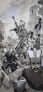 Pád Konstantinopole (kvaš na papíře) od Angus McBride