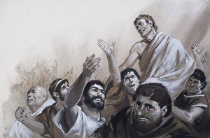 Agrippovo panování z knihy "Sláva, která byla Římem" (kvaš na papíře) od Angus McBride