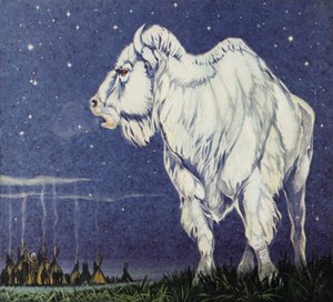 Bílý buvol (barevná litografie) od Angus McBride