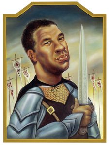 Denzel Washington, 2002 (akryl na ilustrační tabuli) od Anita Kunz