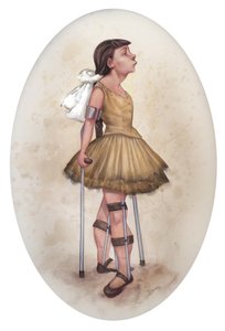 Malá tanečnice čtrnácti slz, 2019 (akrylová barva na ilustrační tabuli) od Anita Kunz