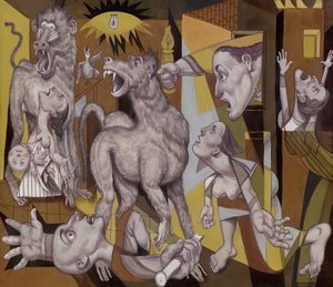 Guernica Guereza, 2018 (akrylová barva na ilustrační tabuli)