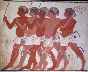 Kopie obrazu ze soukromé hrobky 74 z Thenuny, Théby I, 1, 144-146, 20. století