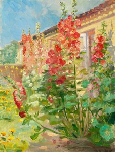 Červené cesmíny na zahradě rodiny Ancherových v Markvej ve Skagenu. od Anna Ancher