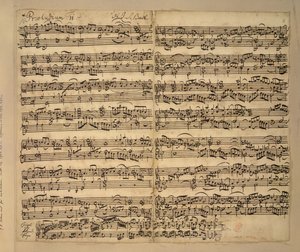 Přidat MS 35021, f.8r, F dur předehra, Das Wohltemperierte Clavier, kniha 2, Johann Sebastian Bach od Anna Magdalena Bach