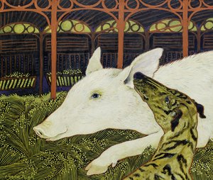 Nejlepší z přátel, 2017 (akryl) od Anna Pugh