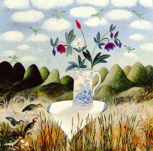 Ptáci v jejich nebi, 2002 (akryl) od Anna Pugh