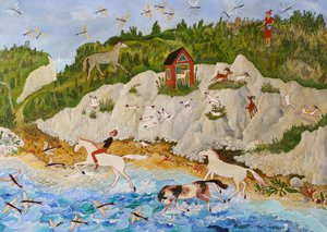 Létající ryba, 2020 (akryl) od Anna Pugh