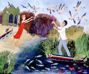 Loď na břeh, 2007 (akryl) od Anna Pugh