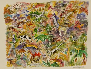 Svatý František, 2023 (akvarel) od Anna Pugh