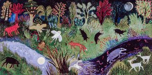 Půlnoční hodina, 2002 (akryl) od Anna Pugh