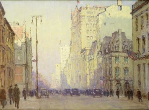 5th Ave, na 57. ulici, asi 1918 (olej na plátně)