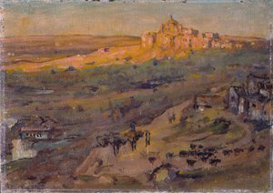 Toledo Španělsko, odpolední slunce (olej na plátně nalepené na vrstvené desce)