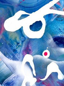 Živá modrá abstraktní kompozice od Anna Viklund