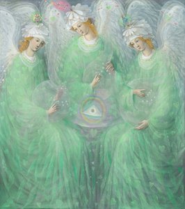 Zjevení jara (diptych), levý panel, 2012 (olej na belgickém plátně) od Annael Anelia Pavlova