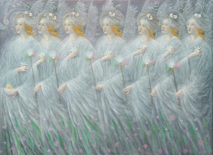 Zjevení jara (diptych), pravý panel, 2012 (olej na belgickém plátně) od Annael Anelia Pavlova