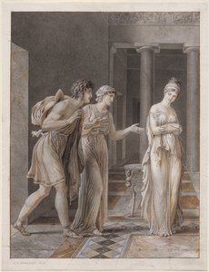 Setkání Oresta a Hermiony od Anne-Louis Girodet de Roucy-Trioson