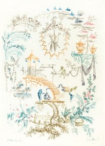 Arabeska s opicí od Anne Allen after Jean Baptiste Pillement
