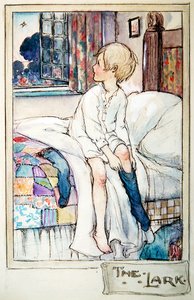 The Lark, cca 1916 (pero a inkoust s akvarelem a tužkou na papíře) od Anne Anderson